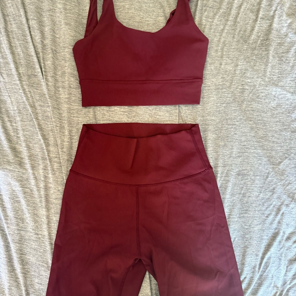 Women's Burgundy Activewear Set